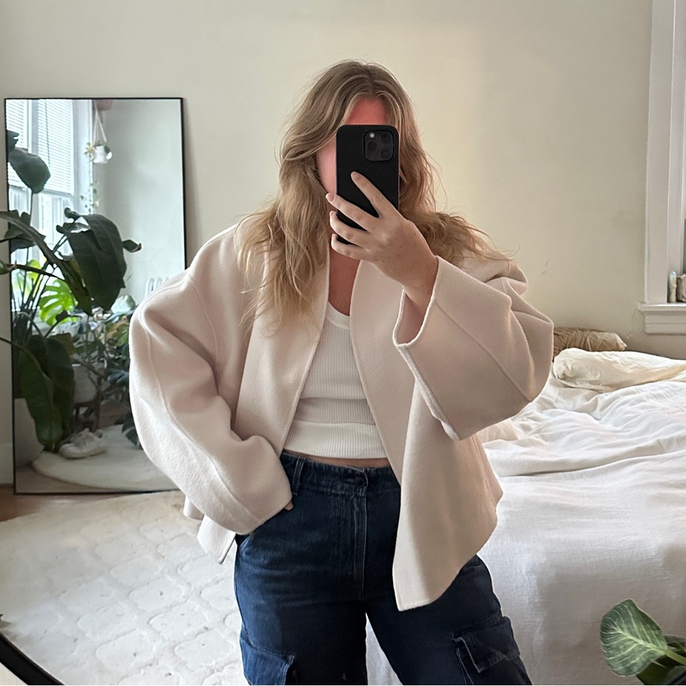 Dagmar Women's Cream Cropped wool Jacket
